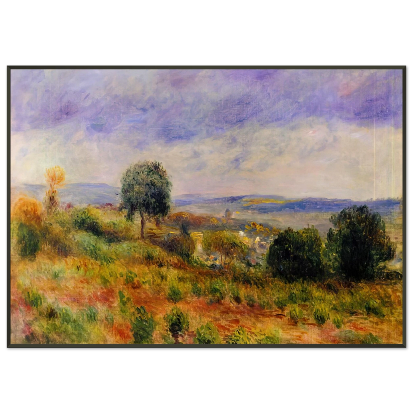 PierreAuguste Renoir  Landscape Auvers sur Oise Framed Art Print  - Aluminum Frame - 21x29.7 cm / 8x12"