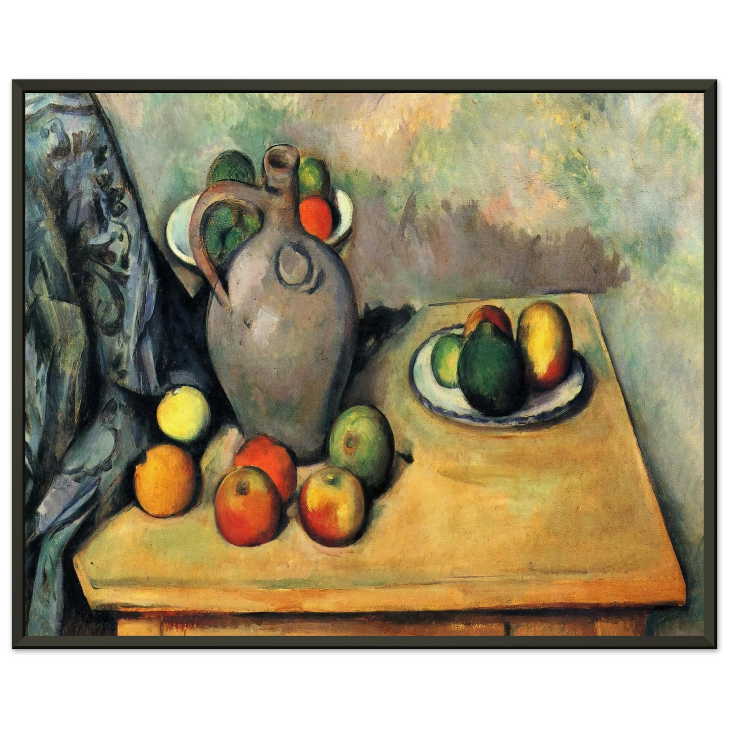 Paul Cezanne  Still life jug and fruit on a table Framed Art Print  - Aluminum Frame - 70x100 cm / 28x40 inches