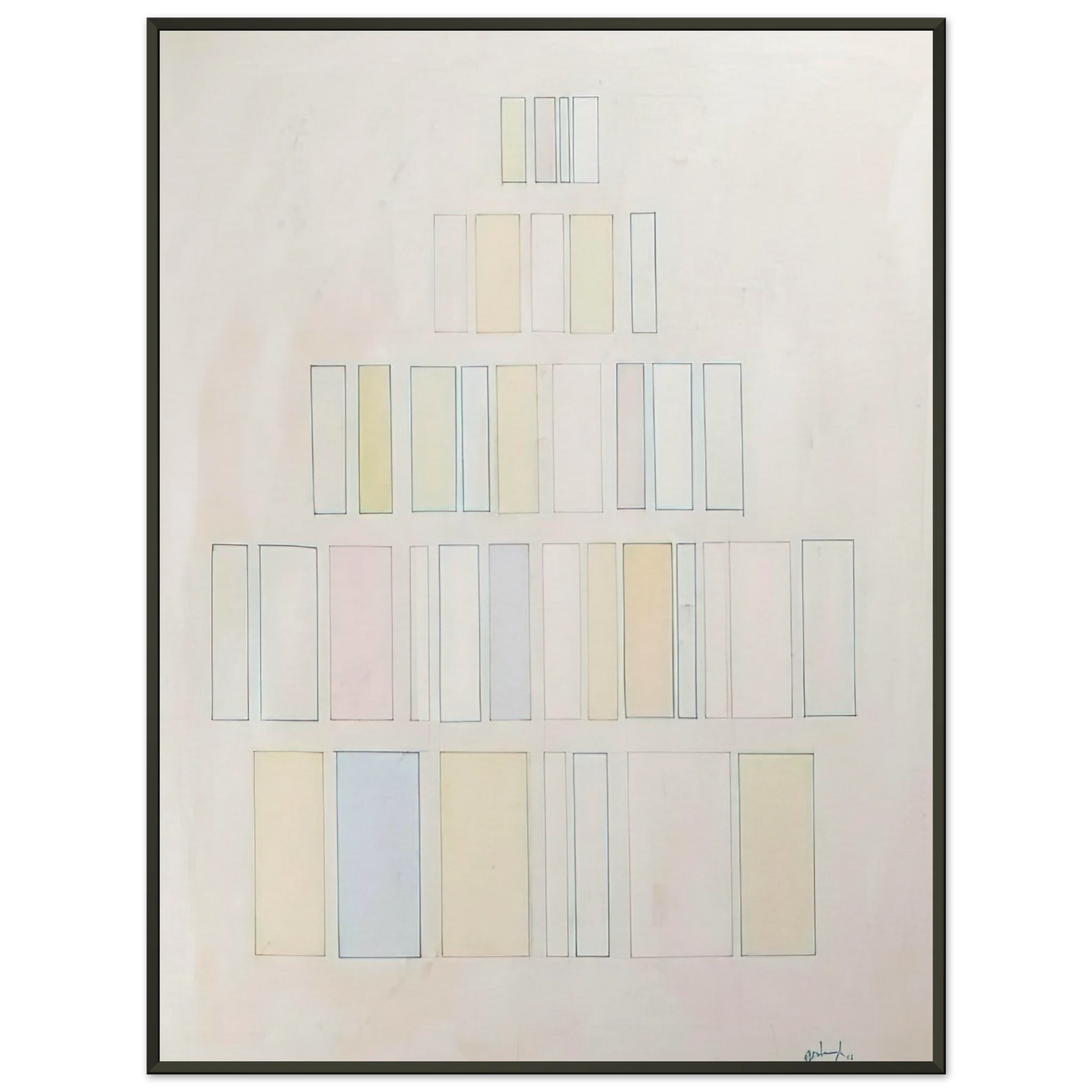 Robert Goodnough  Red and Green with Pale Colors  1966 Framed Art Print  - Aluminum Frame - 70x100 cm / 28x40 inches