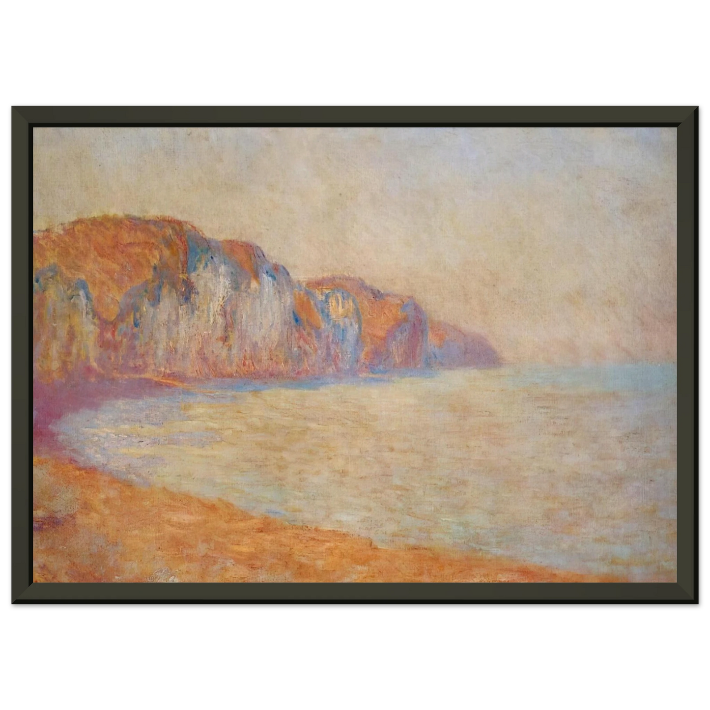 claude monet  Cliff at Pourville in the Morning Framed Art Print  - Aluminum Frame - 60x80 cm / 24x32 inches