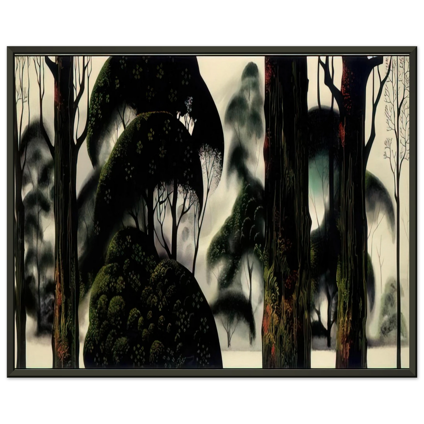 Eyvind Earle  Forest Magic Framed Art Print  - Aluminum Frame - 40x50 cm / 16x20 inches