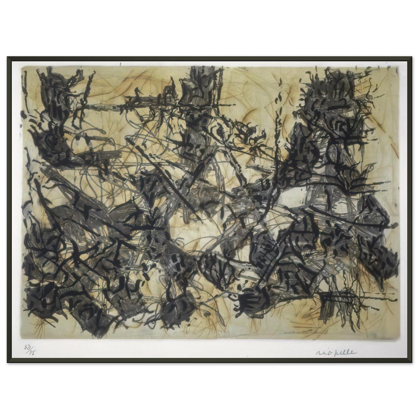JeanPaul Riopelle  Constructions chimeriques Framed Art Print  - Aluminum Frame - 40x50 cm / 16x20 inches