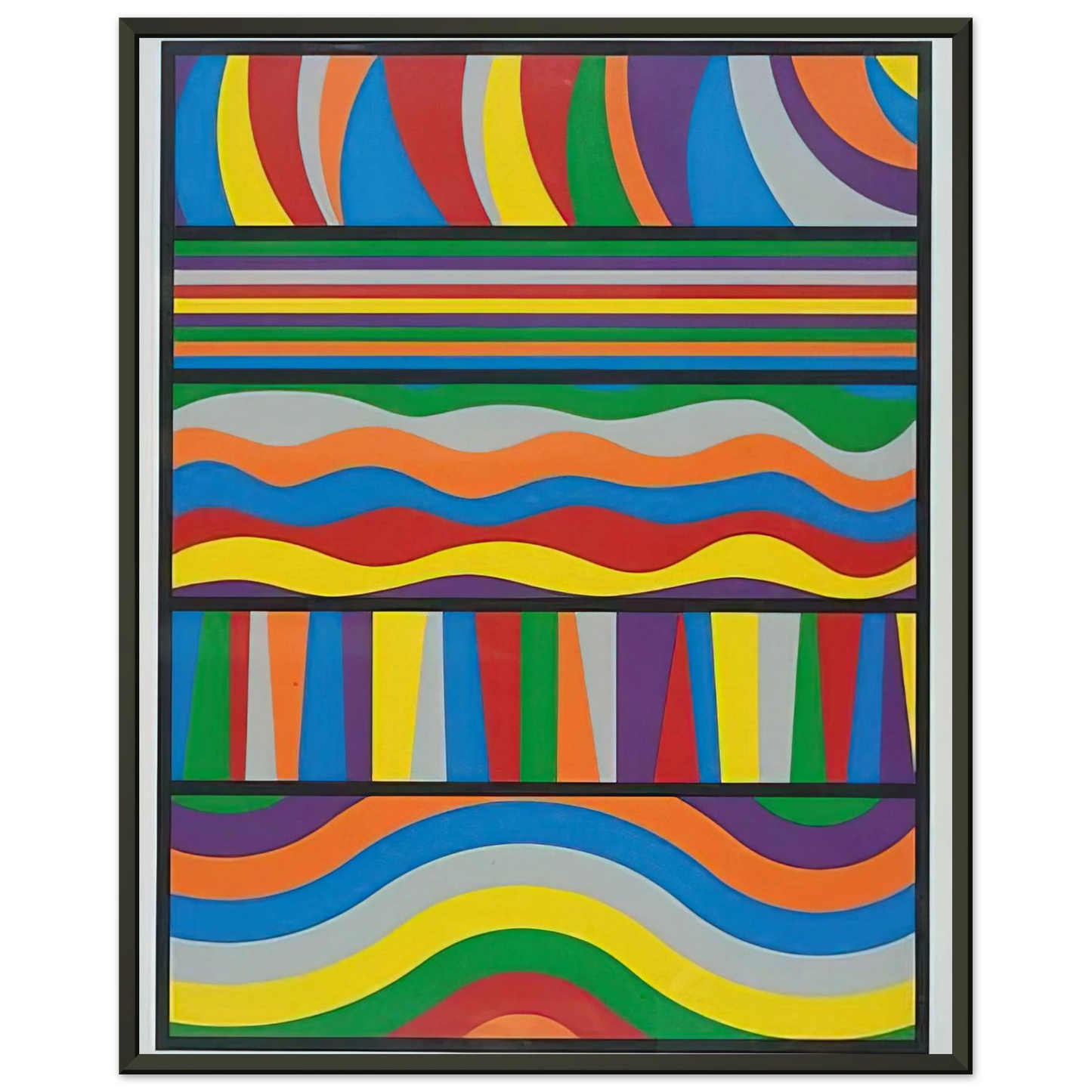 Sol LeWitt  Linear Composition Framed Art Print  - Aluminum Frame - 70x100 cm / 28x40 inches