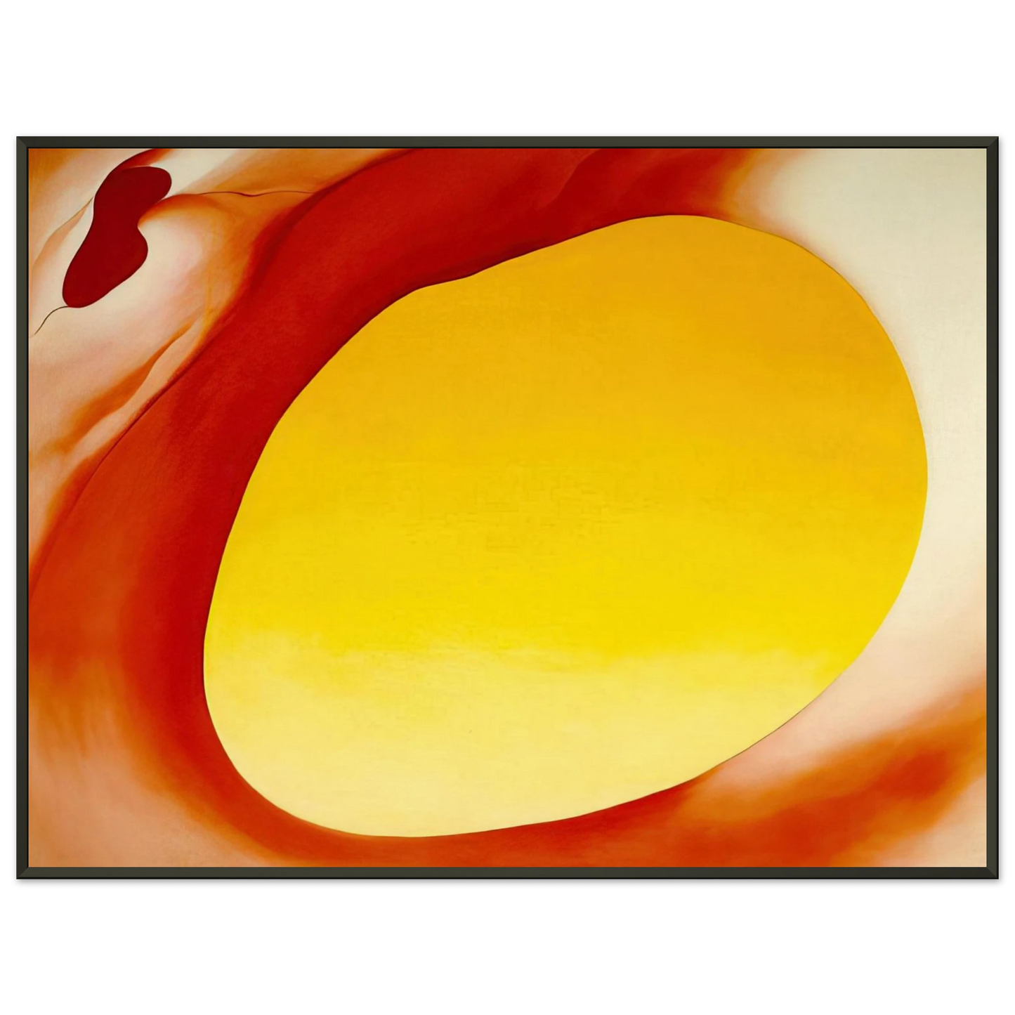 Georgia OKeeffe  Pelvis Series  Red with Yellow Framed Art Print  - Aluminum Frame - 60x80 cm / 24x32 inches