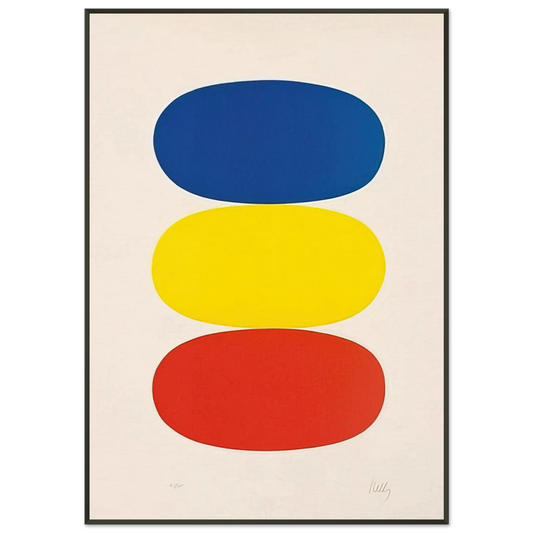 Ellsworth Kelly  Blue and Yellow and RedOrange Framed Art Print  - Aluminum Frame - 21x29.7 cm / 8x12"