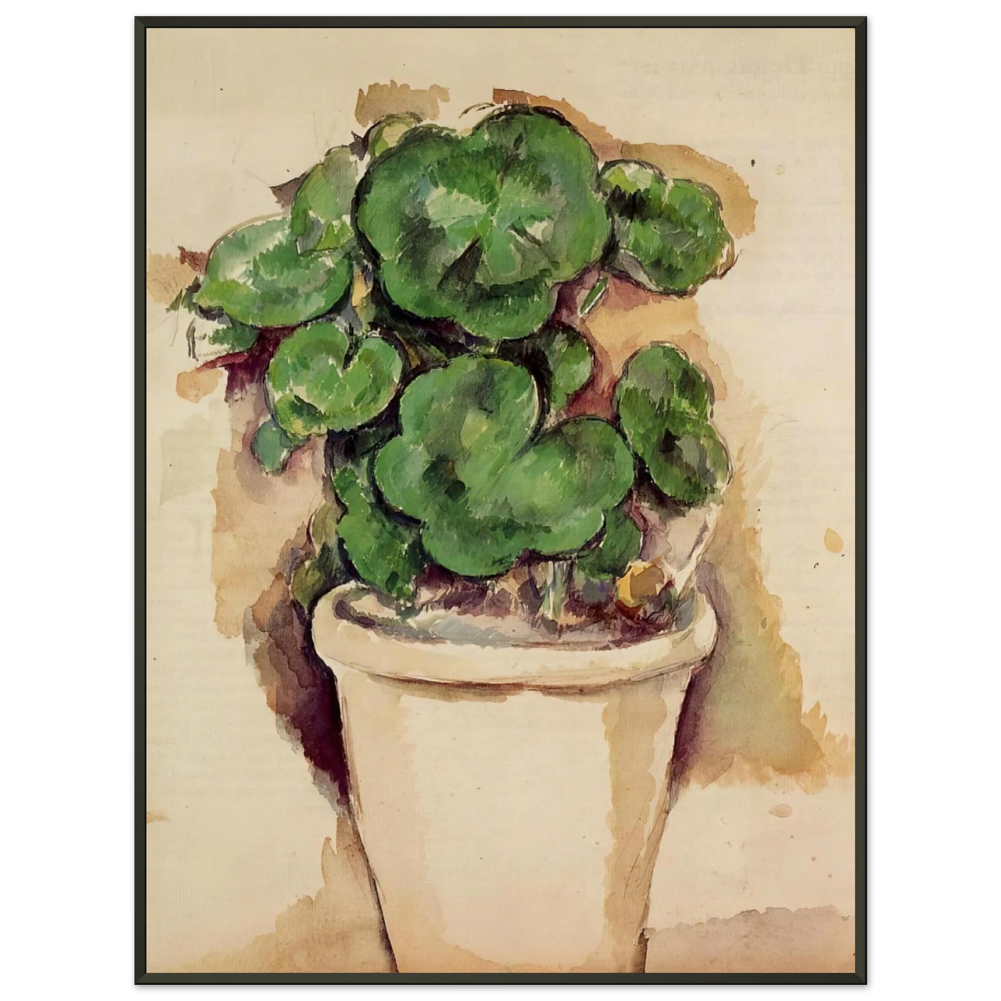 Paul Cezanne  Pot of Geraniums Framed Art Print  - Aluminum Frame - 70x100 cm / 28x40 inches