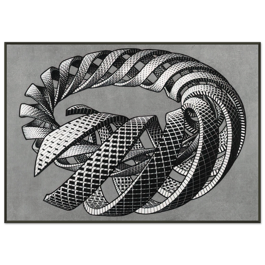 MC Escher  SPIRALS Framed Art Print  - Aluminum Frame - 21x29.7 cm / 8x12"