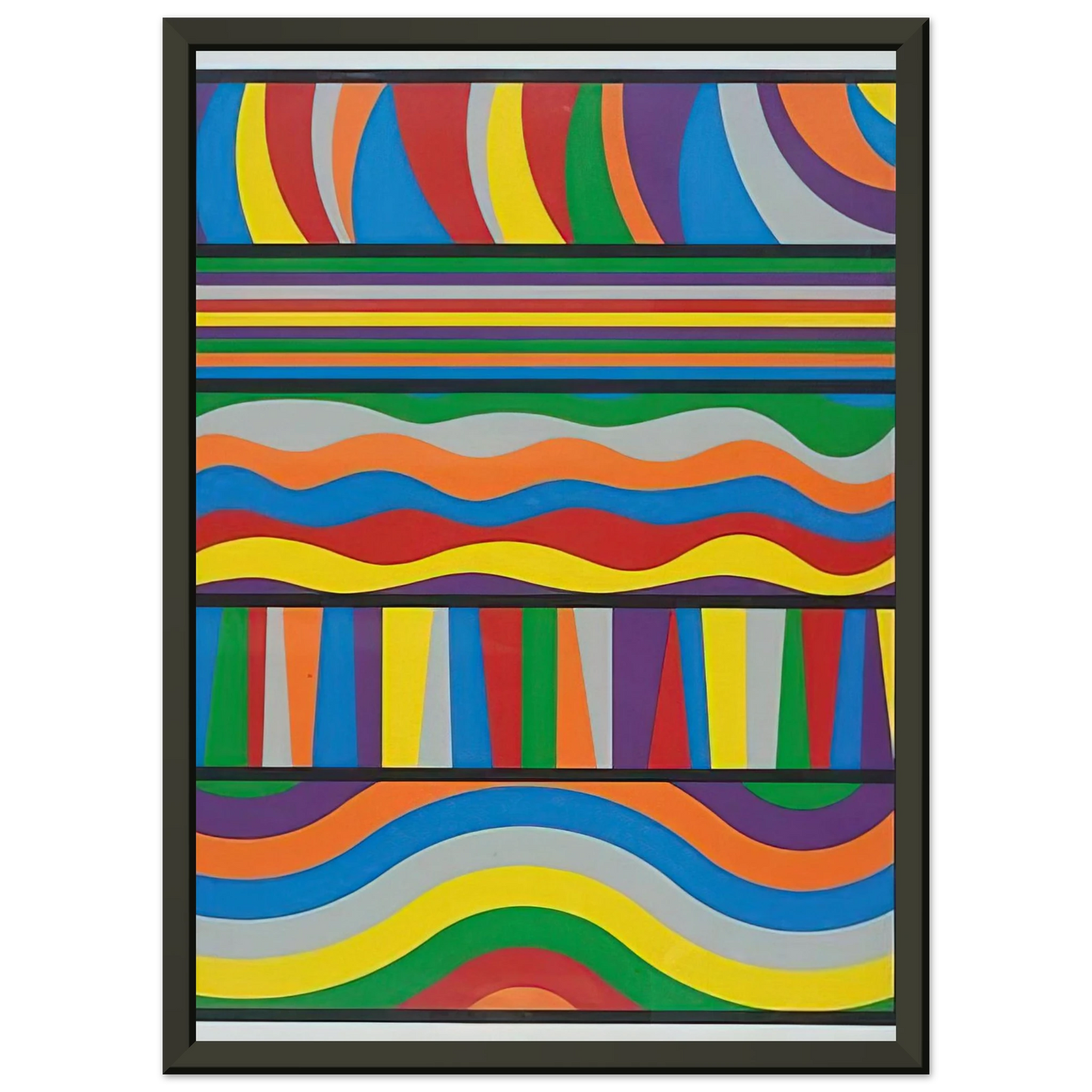 Sol LeWitt  Linear Composition Framed Art Print  - Aluminum Frame - 40x50 cm / 16x20 inches