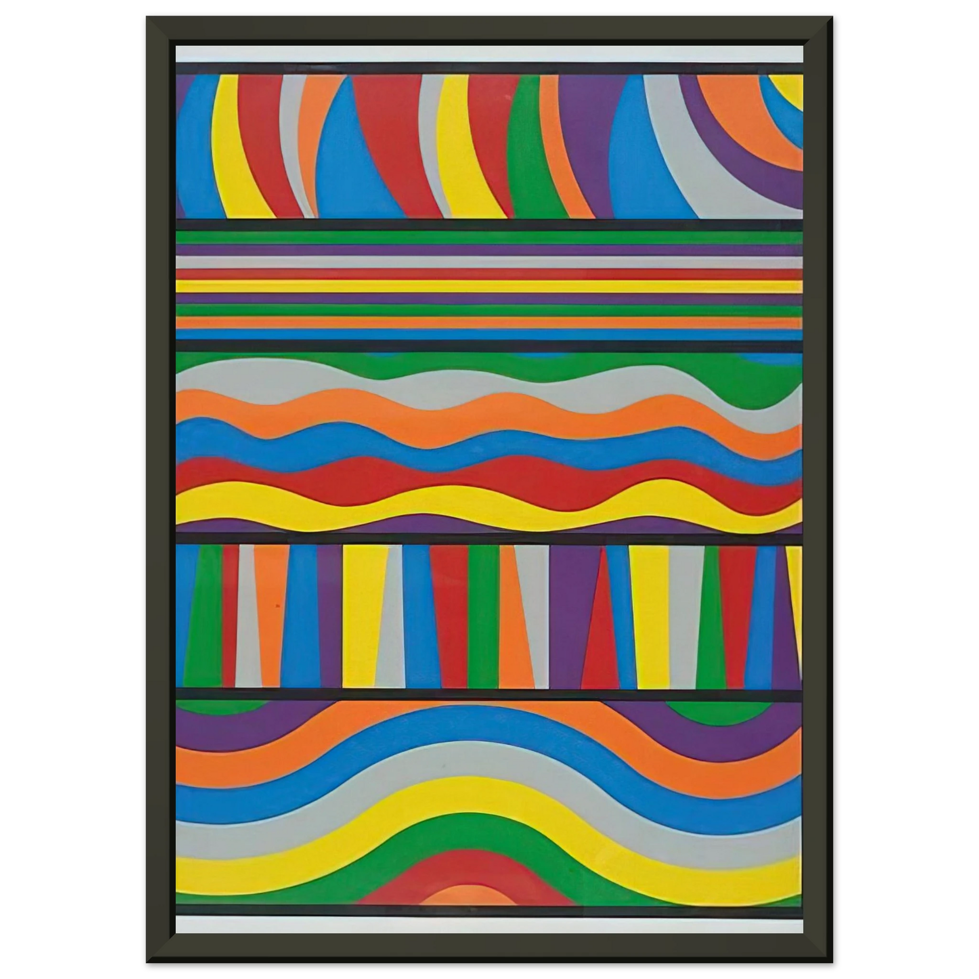 Sol LeWitt  Linear Composition Framed Art Print  - Aluminum Frame - 40x50 cm / 16x20 inches