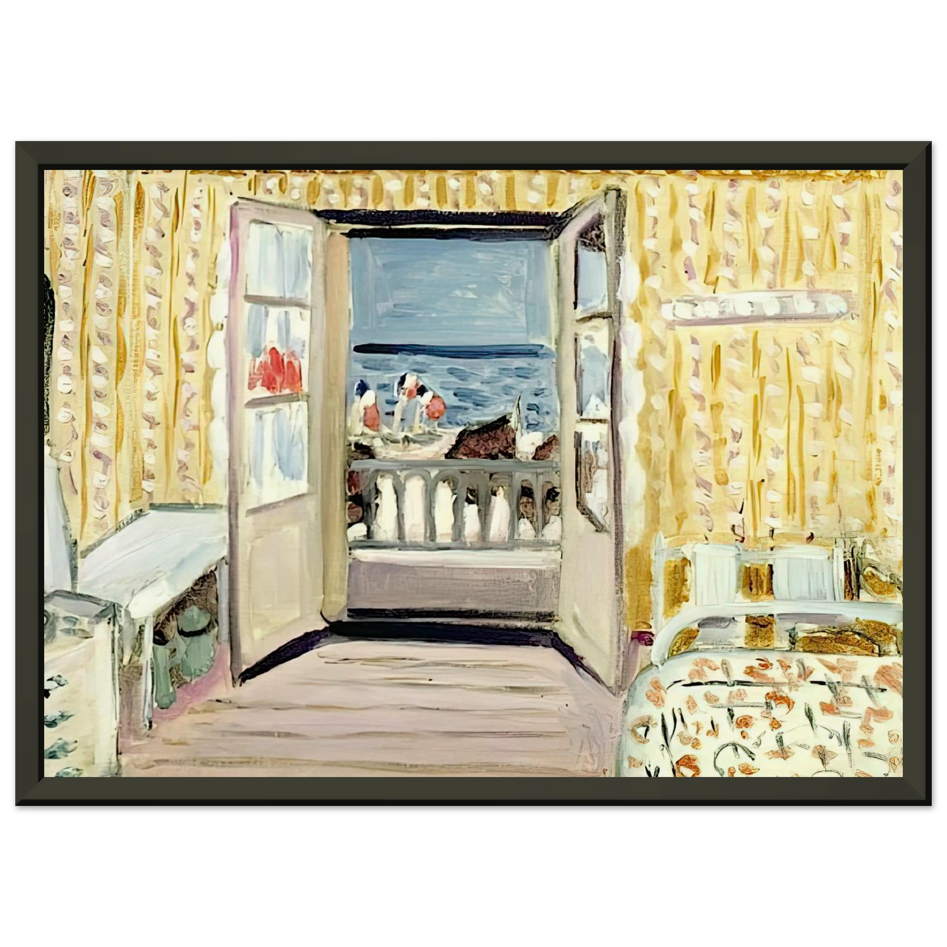 Henri Matisse  INTERIOR JULY 14TH ETRETAT 1920 Framed Art Print  - Aluminum Frame - 60x80 cm / 24x32 inches