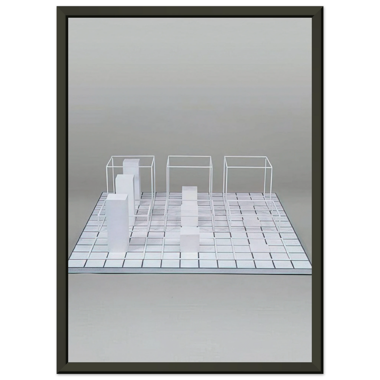 Sol LeWitt  Serial Project Set B Framed Art Print  - Aluminum Frame - 60x80 cm / 24x32 inches