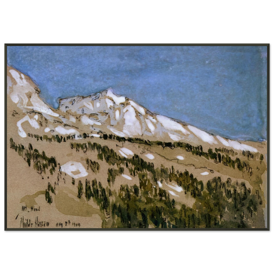 Childe Hassam  Mt Hood Oregon Framed Art Print  - Aluminum Frame - 21x29.7 cm / 8x12"