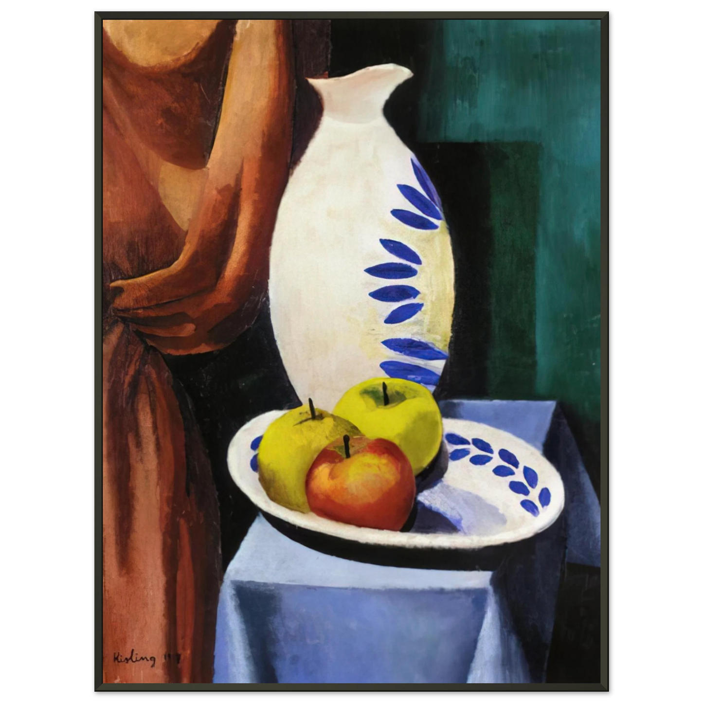 Moise Kisling  STILL LIFE WITH WHITE PITCHER 1917 Framed Art Print  - Aluminum Frame - 60x80 cm / 24x32 inches
