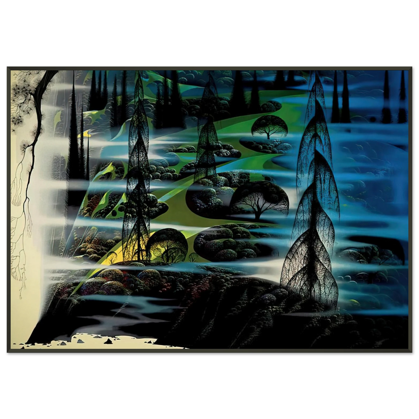 Eyvind Earle  Beauty Beyond Believing Framed Art Print  - Aluminum Frame - 21x29.7 cm / 8x12"