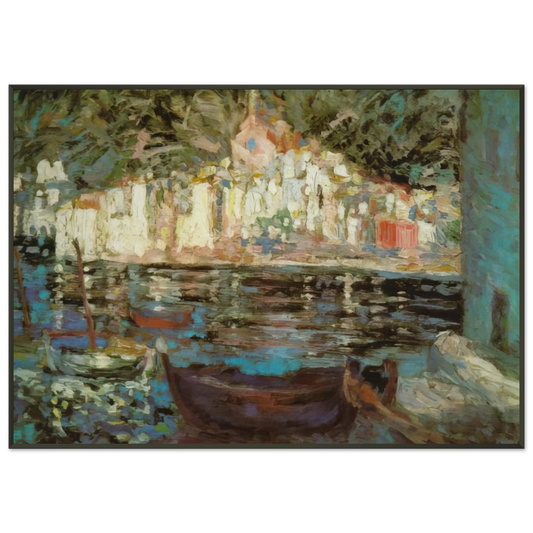 Salvador Dali  VIEW OF CADAQUES FROM PLAYA POAL Framed Art Print  - Aluminum Frame - 21x29.7 cm / 8x12"