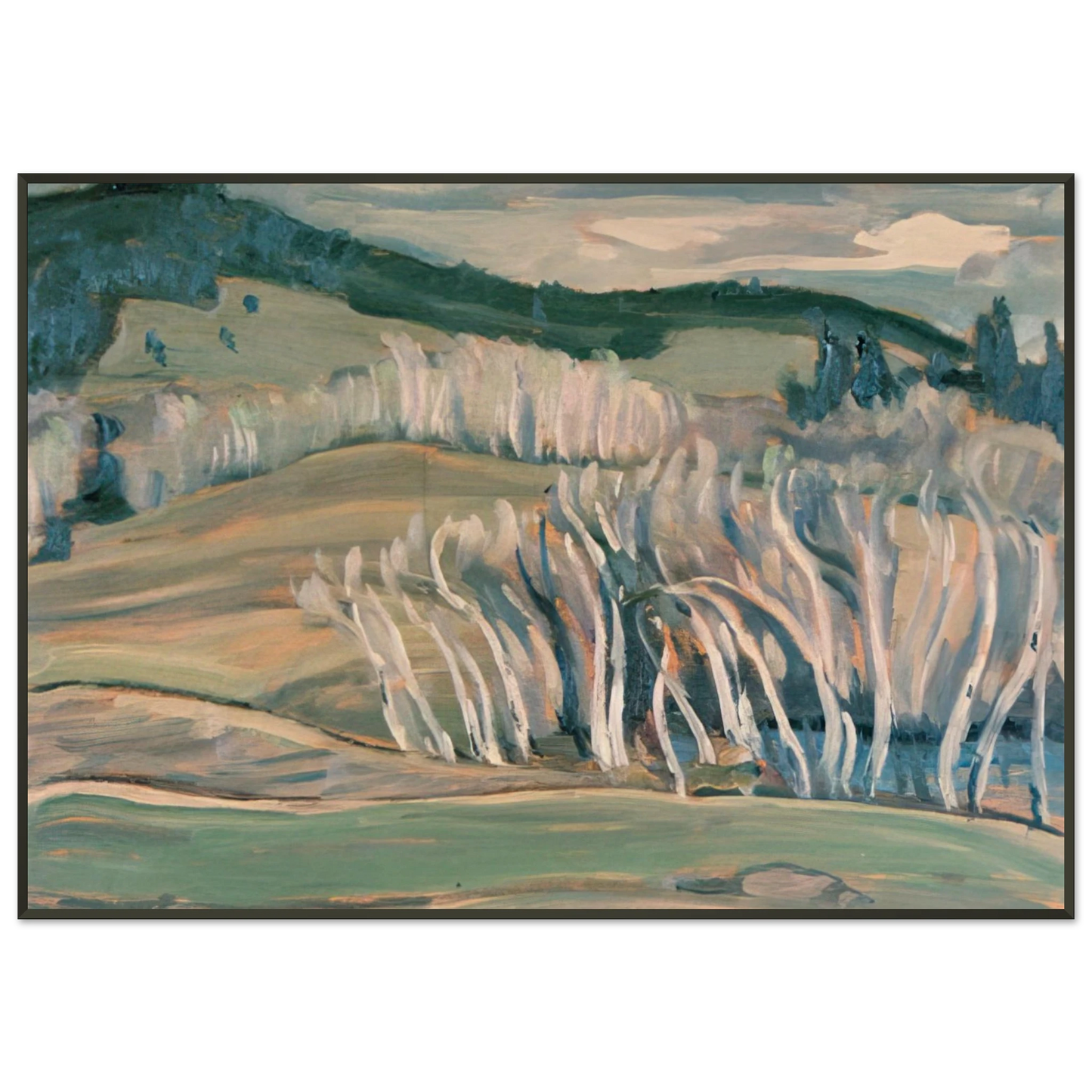 AY Jackson  Spring Caribou Country  1949 Framed Art Print  - Aluminum Frame - 21x29.7 cm / 8x12"