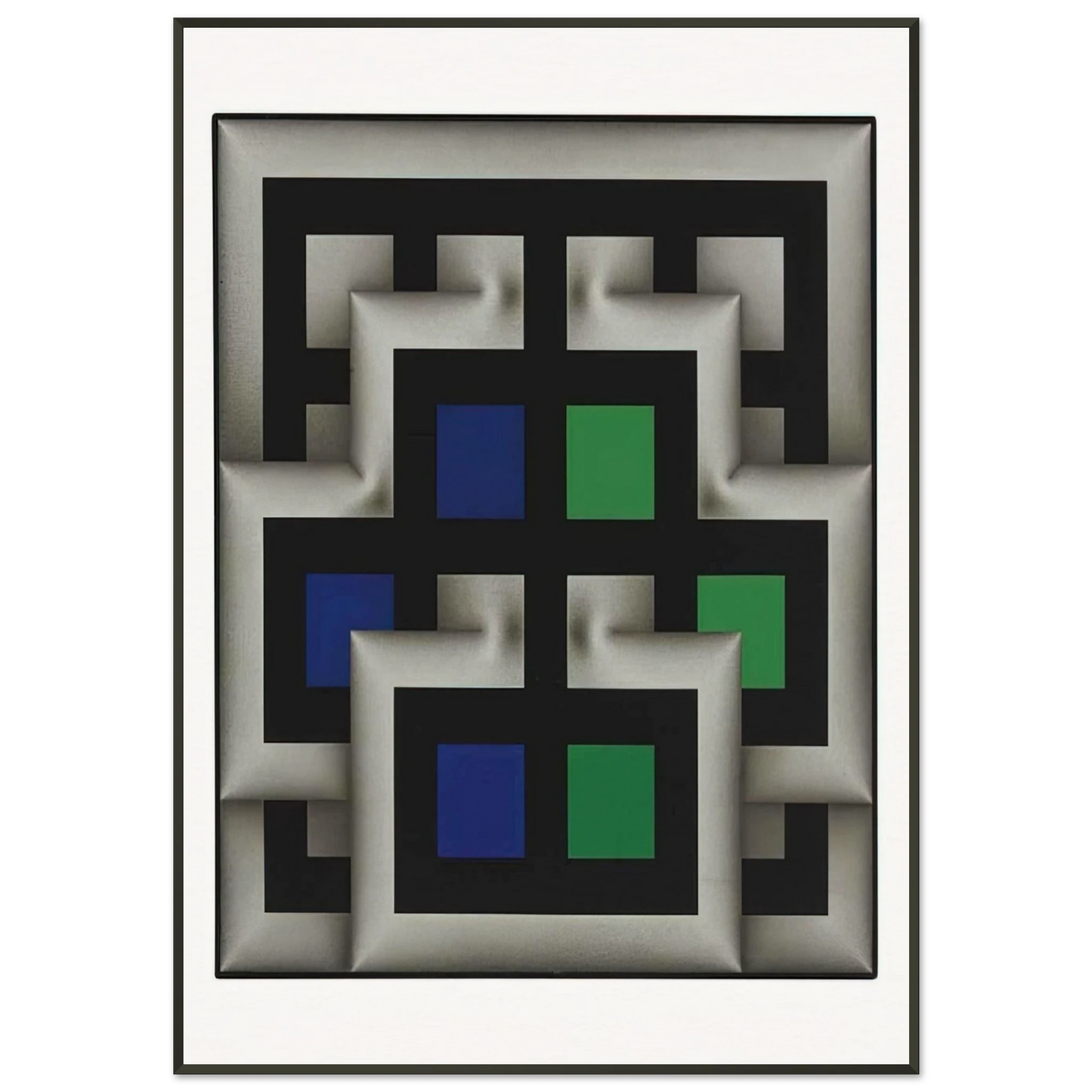 Omar Rayo  Sararas XX  1981 Framed Art Print  - Aluminum Frame - 21x29.7 cm / 8x12"