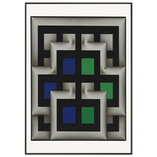 Omar Rayo  Sararas XX  1981 Framed Art Print  - Aluminum Frame - 21x29.7 cm / 8x12"