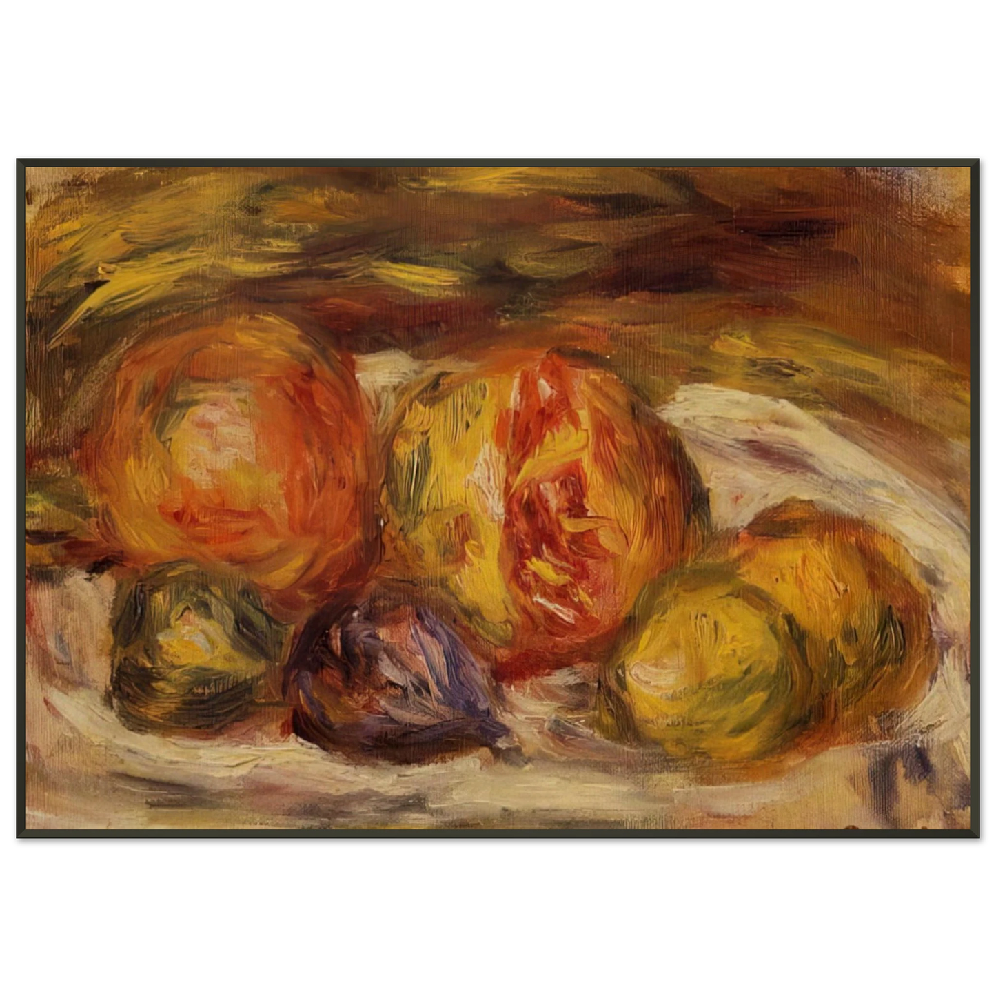 PierreAuguste Renoir  Still Life Pomegranate Figs and Apples Framed Art Print  - Aluminum Frame - 21x29.7 cm / 8x12"