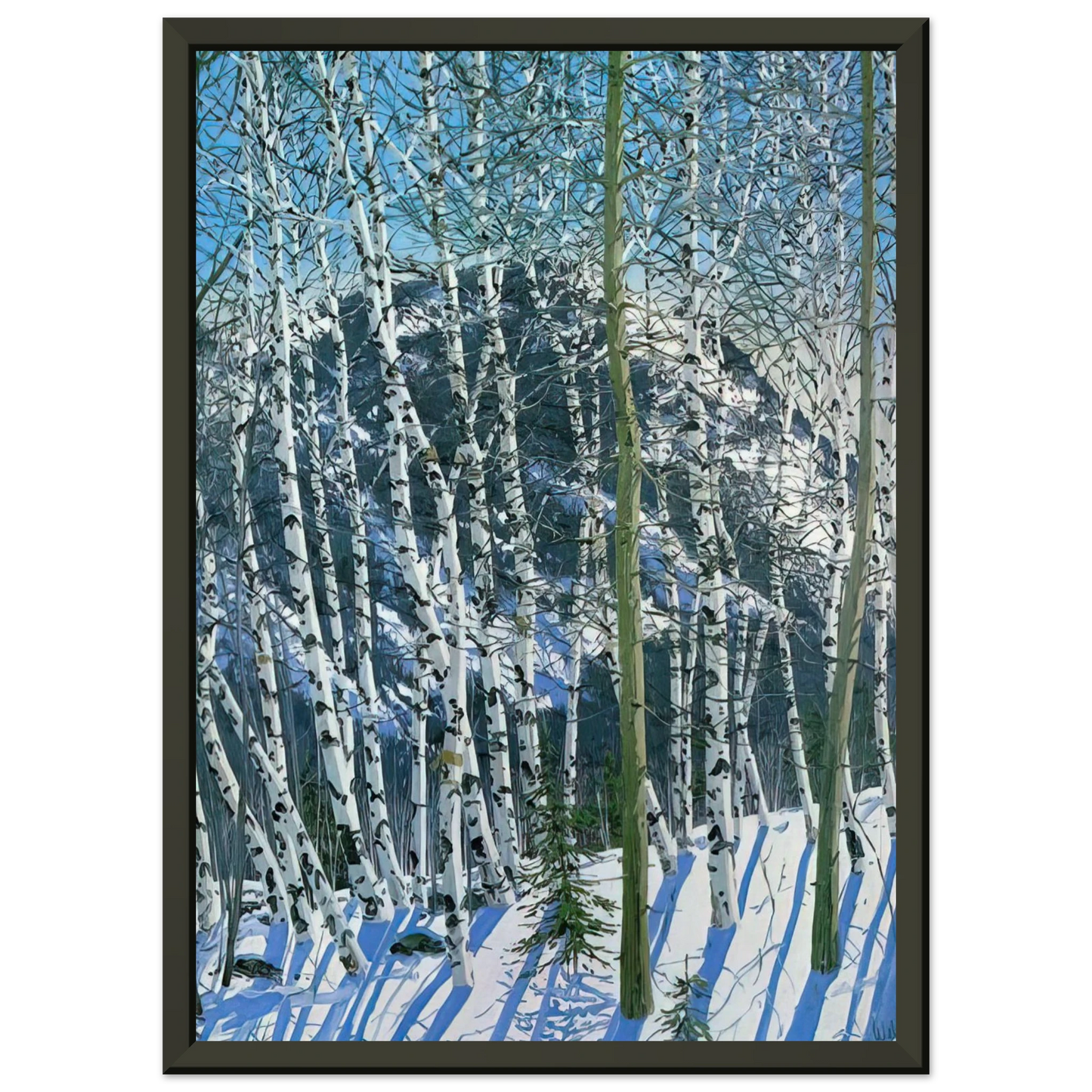 Neil Welliver  Birches  2005 Framed Art Print  - Aluminum Frame - 70x100 cm / 28x40 inches