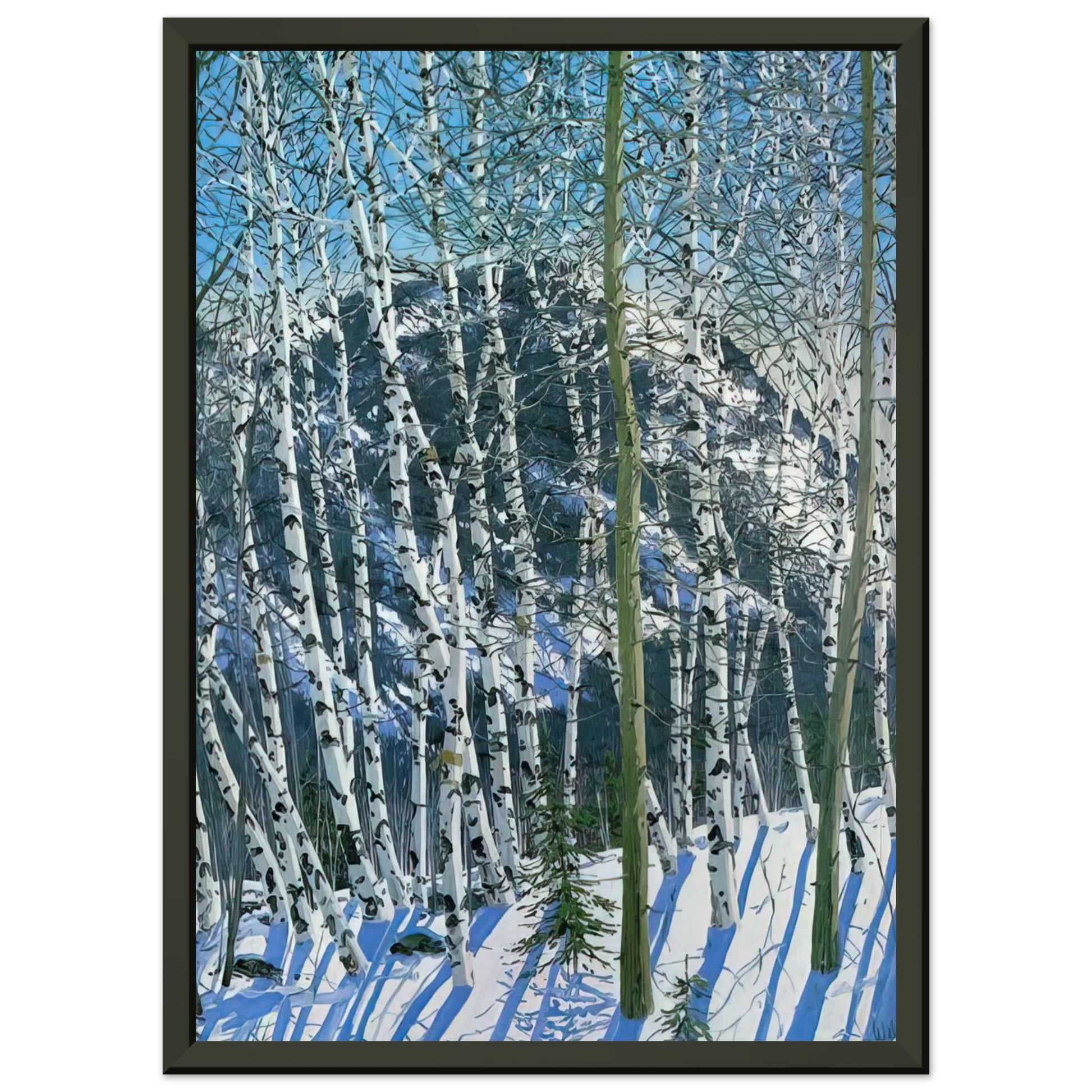 Neil Welliver  Birches  2005 Framed Art Print  - Aluminum Frame - 70x100 cm / 28x40 inches