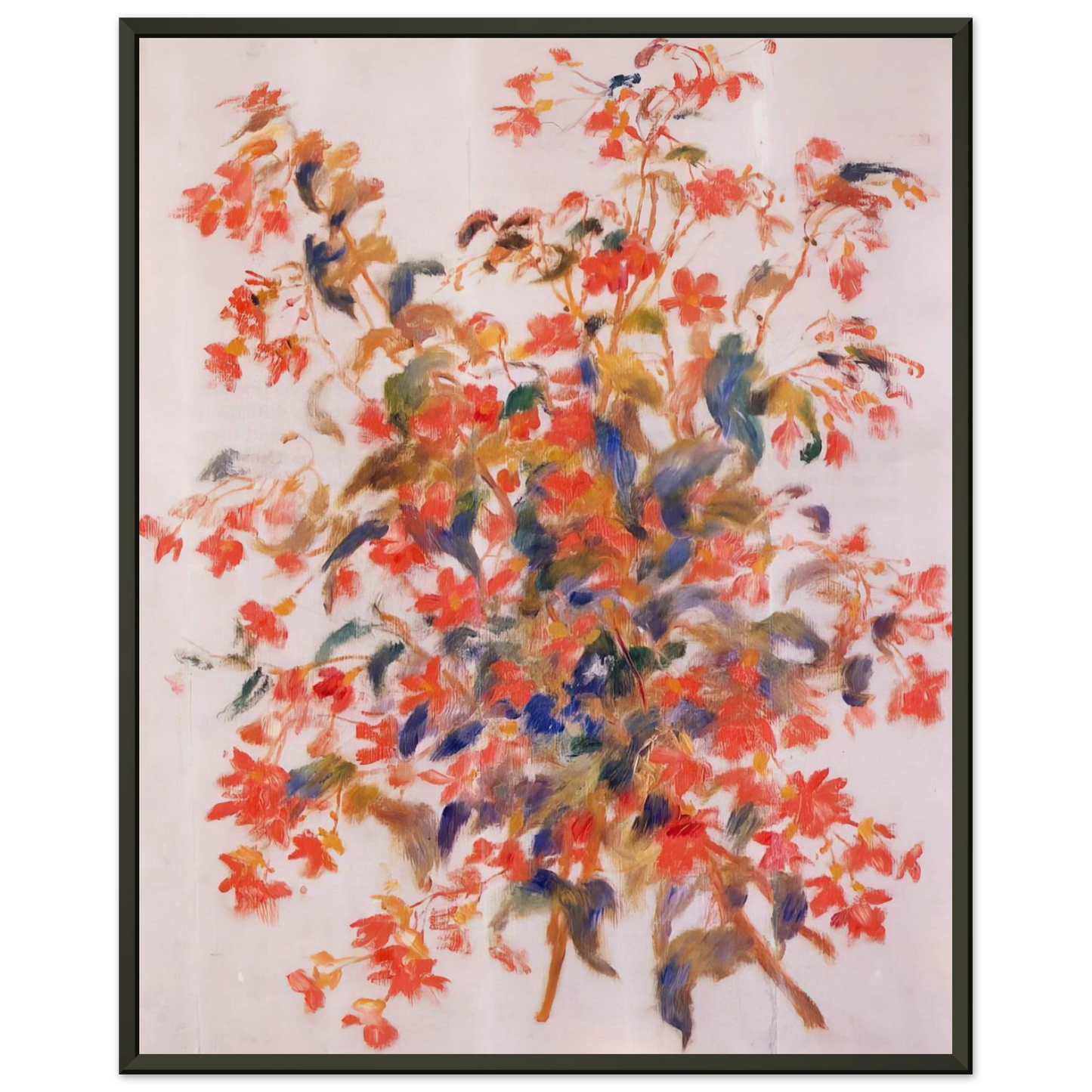 PierreAuguste Renoir  Still Life with Fuscias Framed Art Print  - Aluminum Frame - 40x50 cm / 16x20 inches