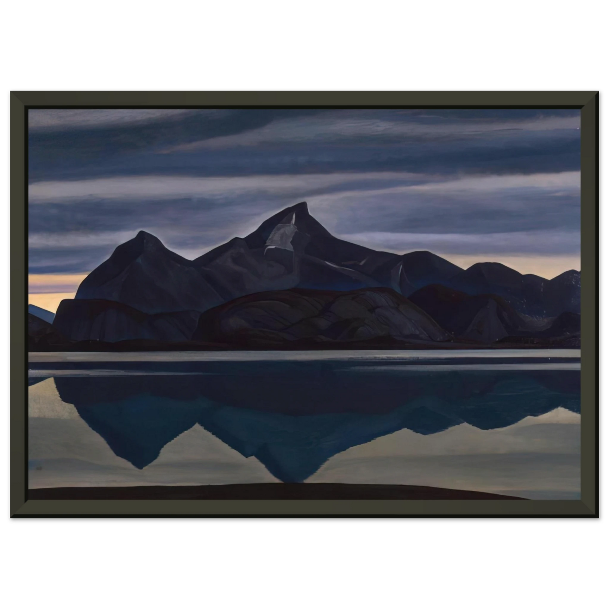 Rockwell Kent  Mirrored Mountain South Greenland Framed Art Print  - Aluminum Frame - 70x100 cm / 28x40 inches