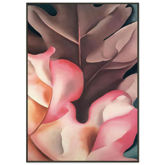 Georgia OKeeffe  Oak Leaves Pink and Grey Framed Art Print  - Aluminum Frame - 21x29.7 cm / 8x12"