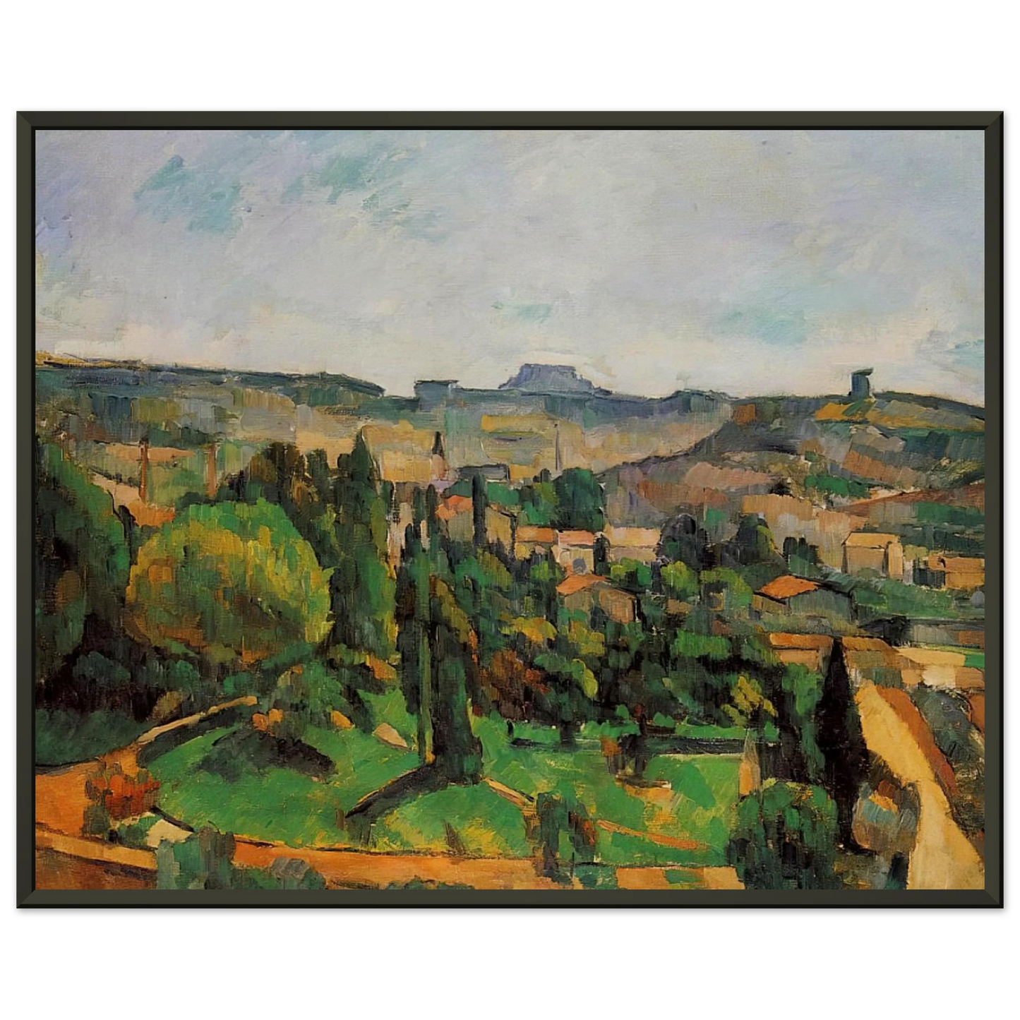 Paul Cezanne  Ile de France Landscape Framed Art Print  - Aluminum Frame - 40x50 cm / 16x20 inches