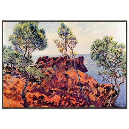 Armand Guillaumin  Agay les Roches Rouges  1901 Framed Art Print  - Aluminum Frame - 21x29.7 cm / 8x12"