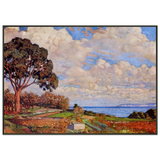 Theo van Rysselberghe  LARGE TREE NEAR THE SEA 1919 Framed Art Print  - Aluminum Frame - 21x29.7 cm / 8x12"