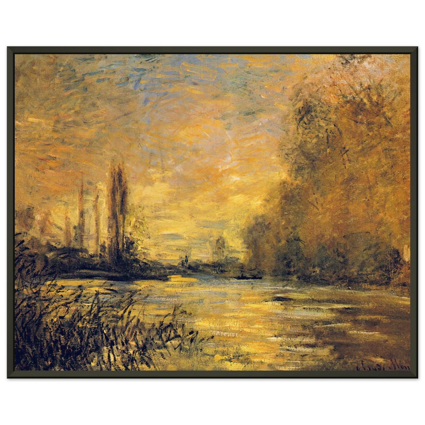 claude monet  The Small Arm of the Seine at Argenteuil Framed Art Print  - Aluminum Frame - 40x50 cm / 16x20 inches