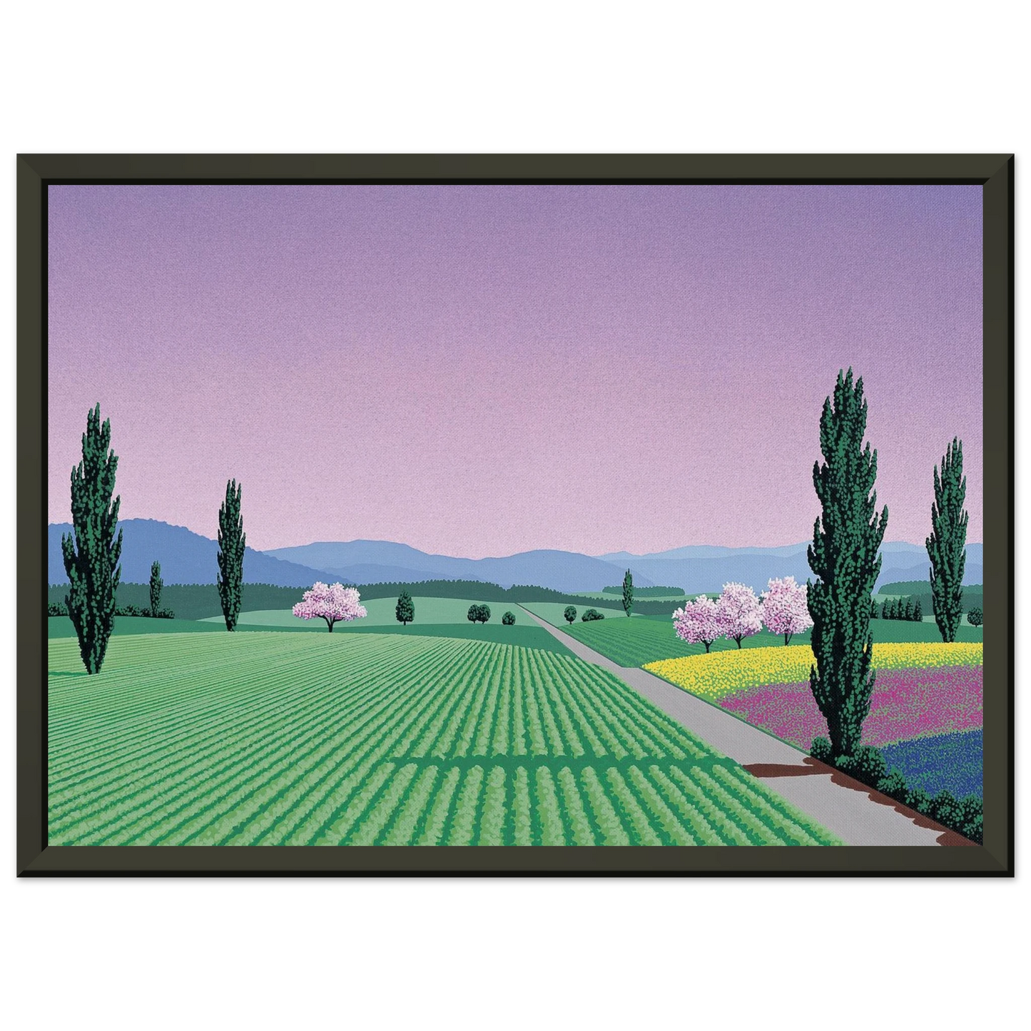 Hiroshi Nagai  Farmlands Framed Art Print  - Aluminum Frame - 70x100 cm / 28x40 inches