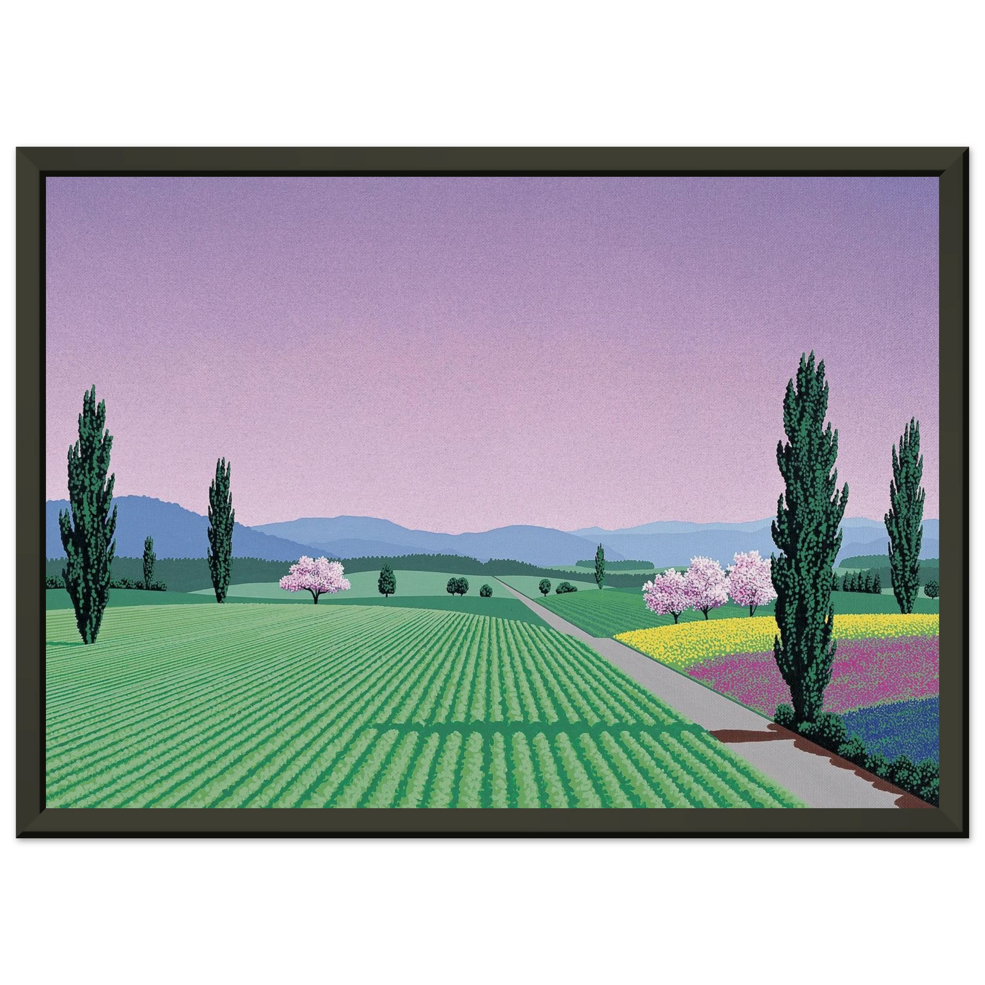 Hiroshi Nagai  Farmlands Framed Art Print  - Aluminum Frame - 70x100 cm / 28x40 inches