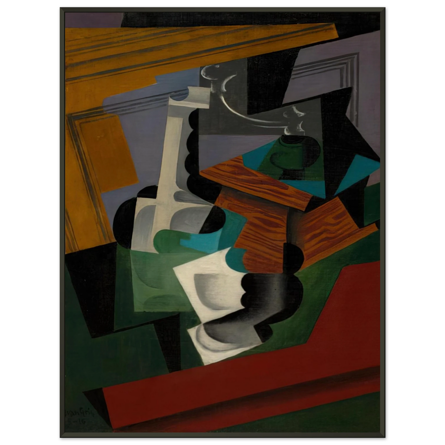 Juan Gris  THE COFFEE MILL 1916 Framed Art Print  - Aluminum Frame - 60x80 cm / 24x32 inches