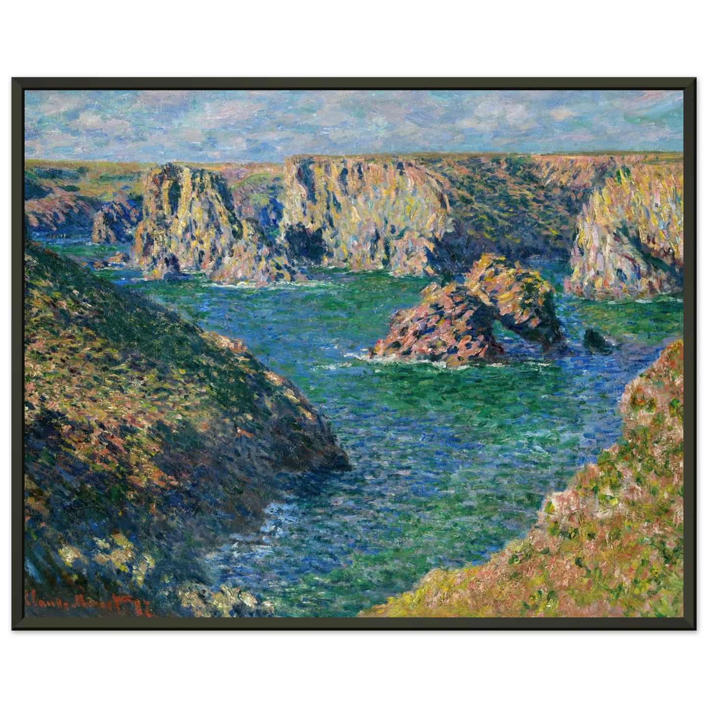 claude monet  Port Donnant Belle Ile Framed Art Print  - Aluminum Frame - 60x80 cm / 24x32 inches