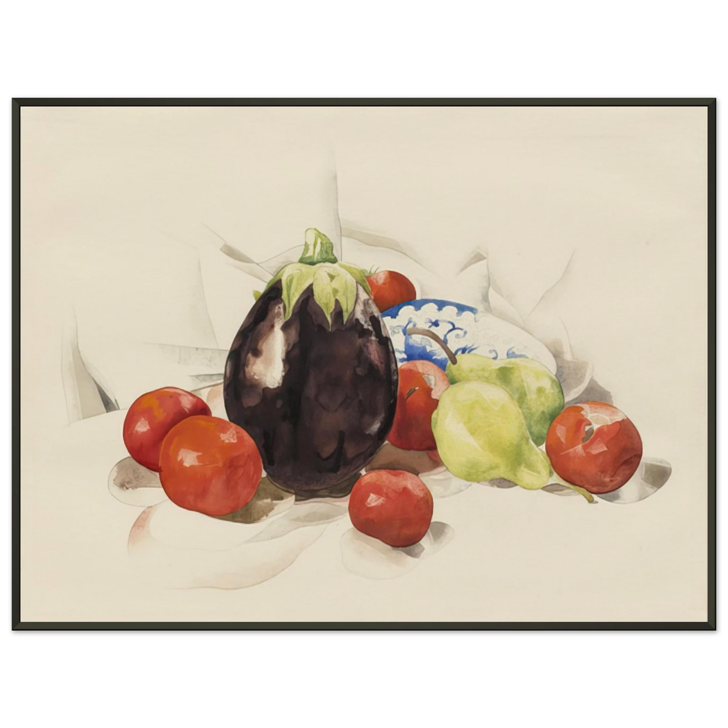 Charles Demuth  Eggplant and Tomatoes  1926 Framed Art Print  - Aluminum Frame - 40x50 cm / 16x20 inches