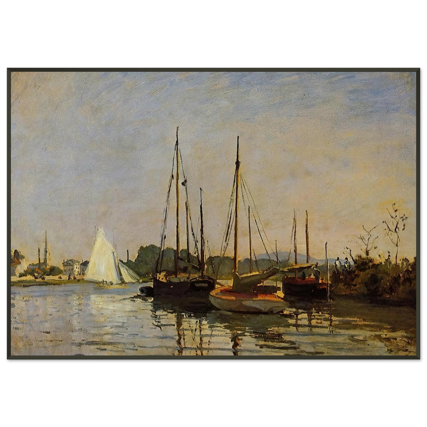 claude monet  Pleasure Boats Argenteuil c18723 oil on canvas Framed Art Print  - Aluminum Frame - 21x29.7 cm / 8x12"