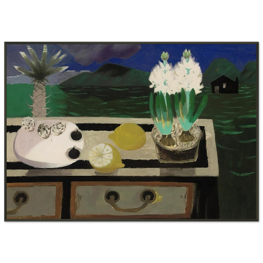 Mary Fedden  The White Hyacinth  1984 Framed Art Print  - Aluminum Frame - 21x29.7 cm / 8x12"