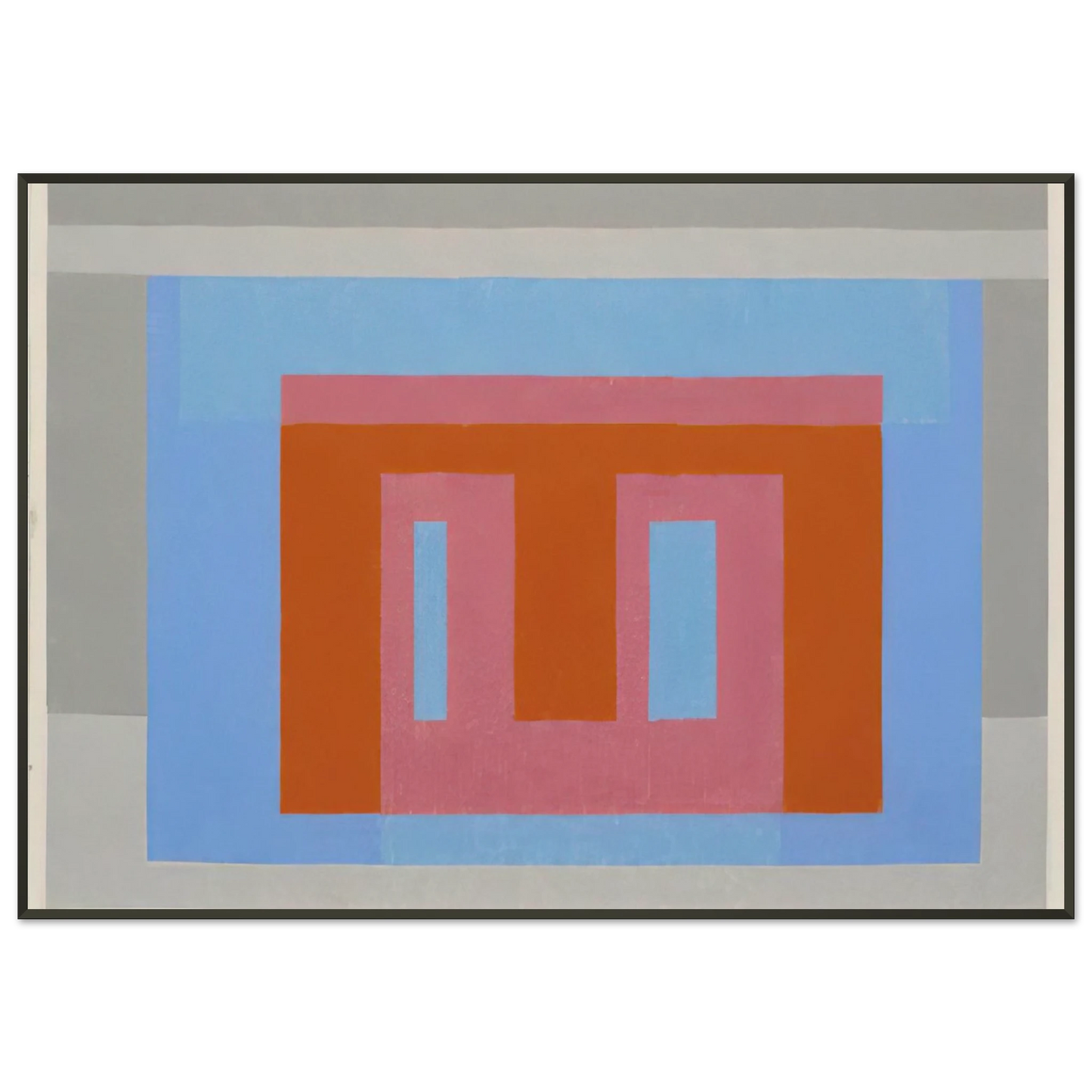 Josef Albers  ADOBE VARIANT LUMINOUS DAY 1952 Framed Art Print  - Aluminum Frame - 21x29.7 cm / 8x12"