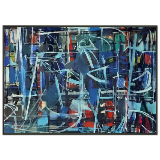Robert Goodnough  Abstract in Blue  1950 Framed Art Print  - Aluminum Frame - 21x29.7 cm / 8x12"
