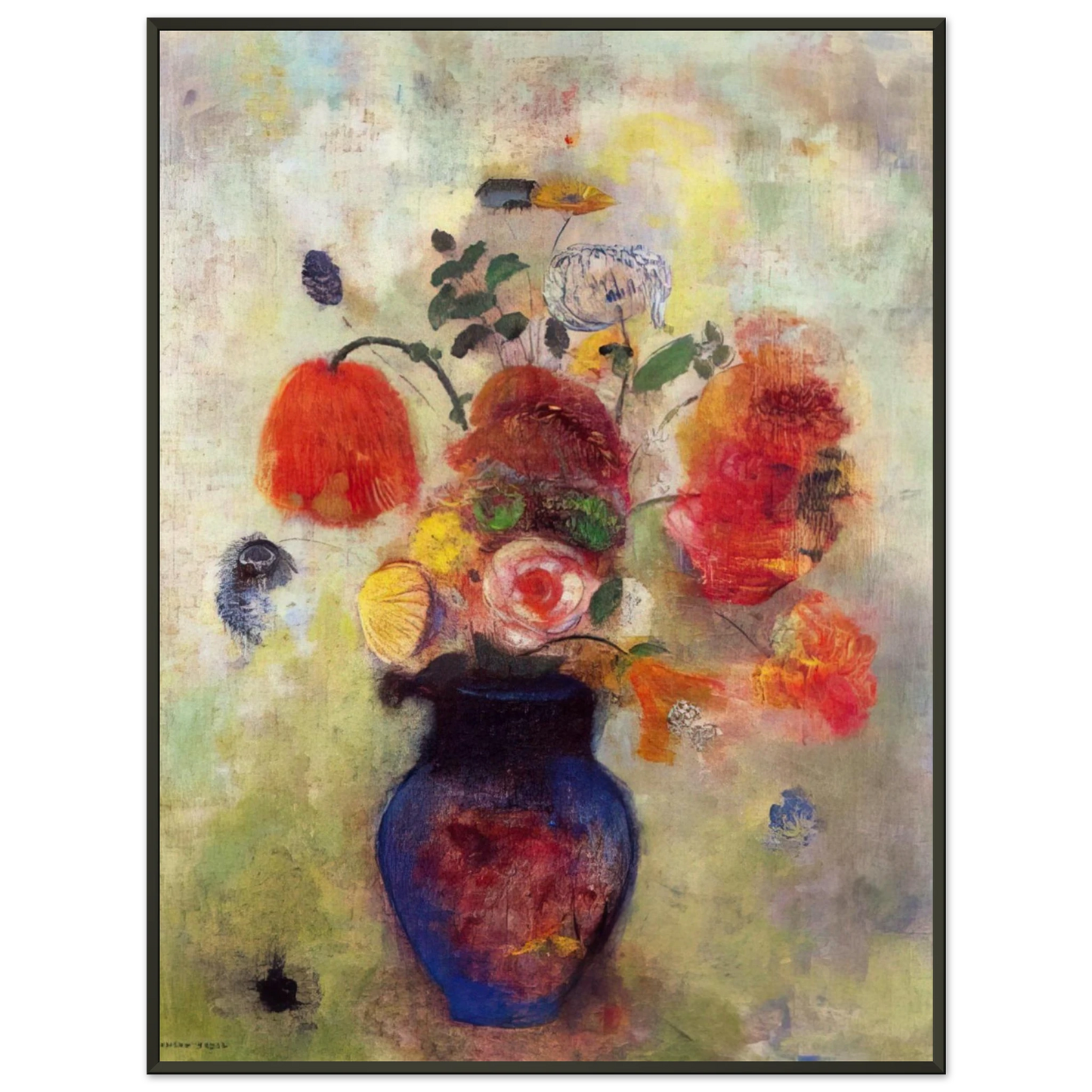 Odilon Redon  BOUQUET OF FLOWERS 3 Framed Art Print  - Aluminum Frame - 40x50 cm / 16x20 inches