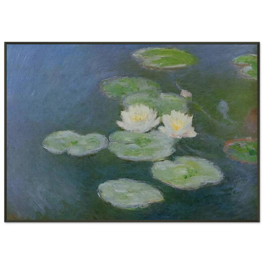 claude monet  Water Lilies Evening Effect Framed Art Print  - Aluminum Frame - 21x29.7 cm / 8x12"