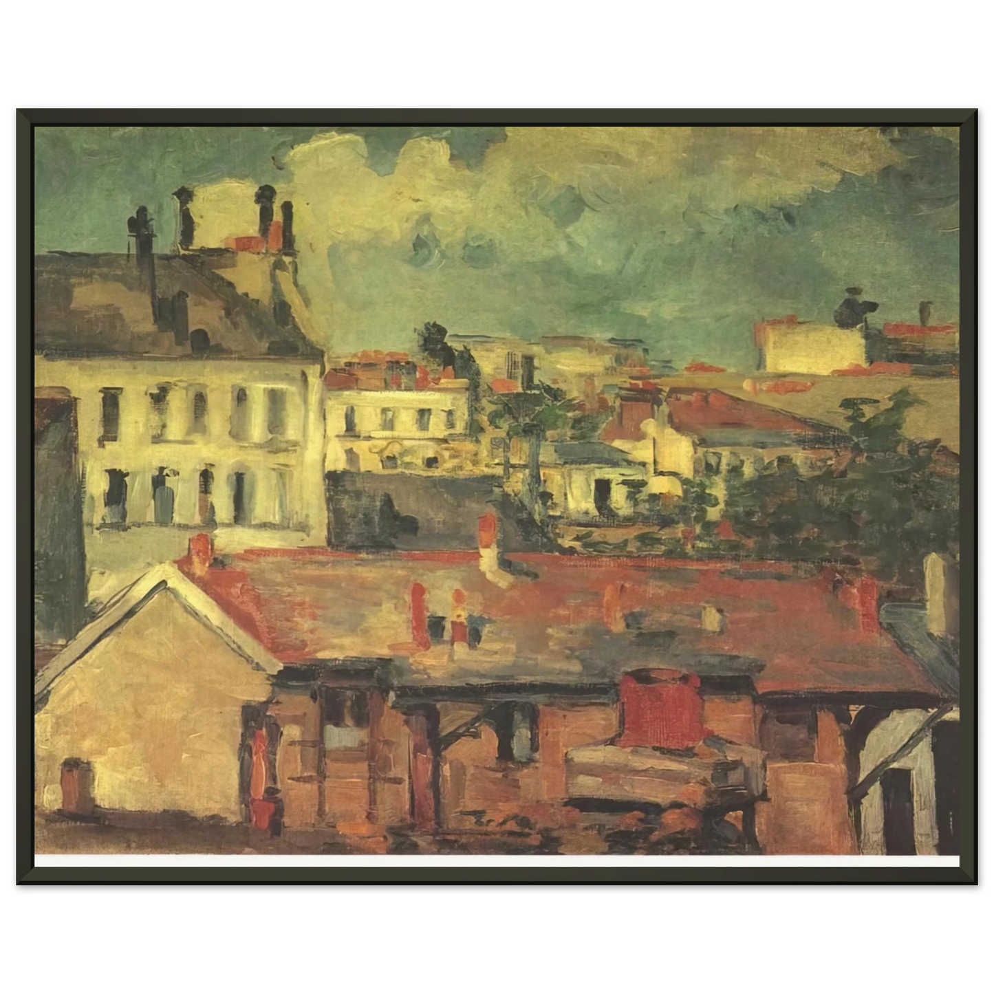 Paul Cezanne  The roofs Framed Art Print  - Aluminum Frame - 40x50 cm / 16x20 inches