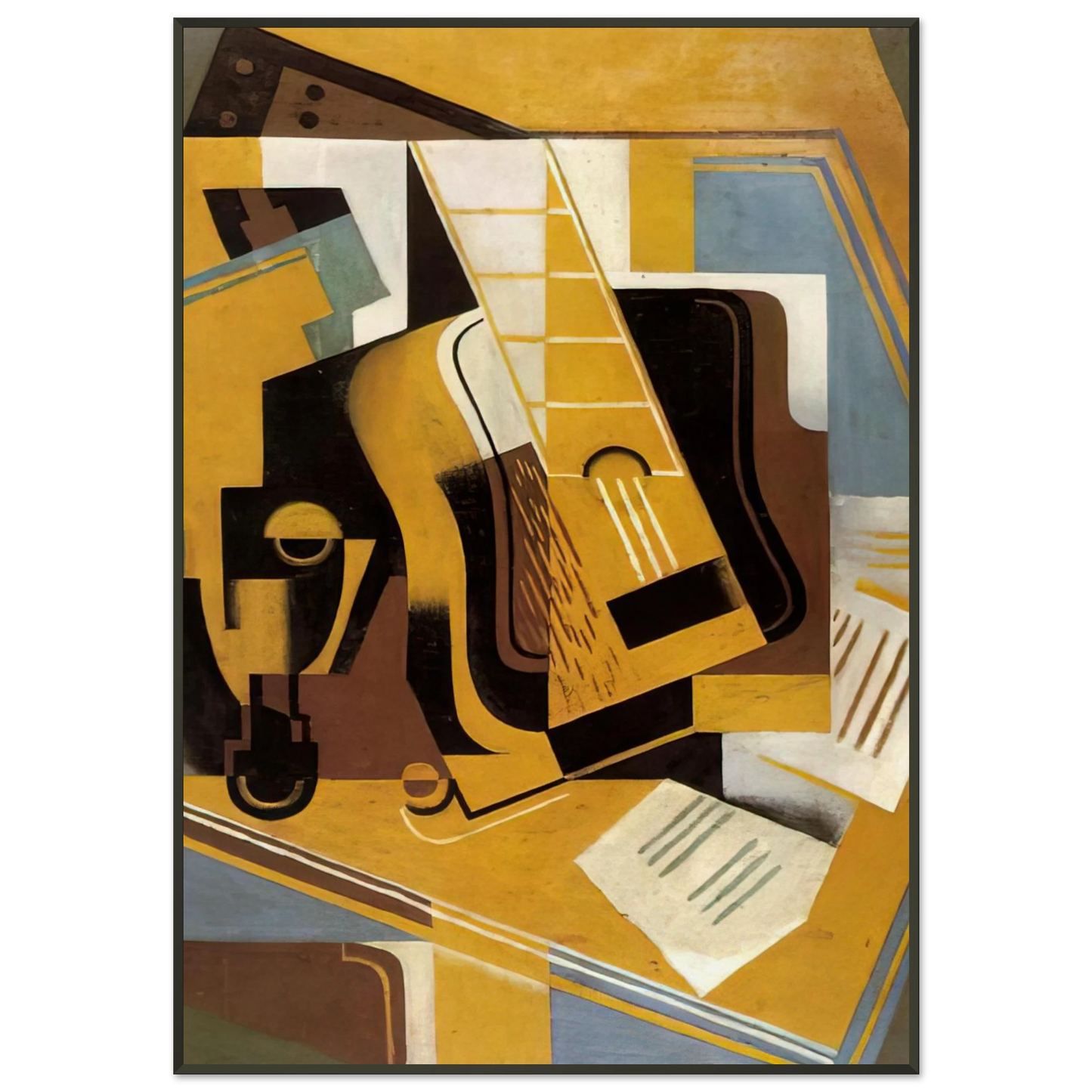 Juan Gris  PHOTOGRAPH OF THE GUITAR 1918 Framed Art Print  - Aluminum Frame - 21x29.7 cm / 8x12"