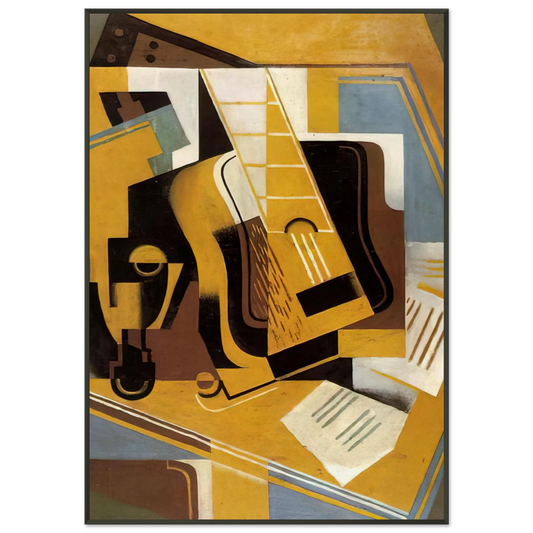Juan Gris  PHOTOGRAPH OF THE GUITAR 1918 Framed Art Print  - Aluminum Frame - 21x29.7 cm / 8x12"