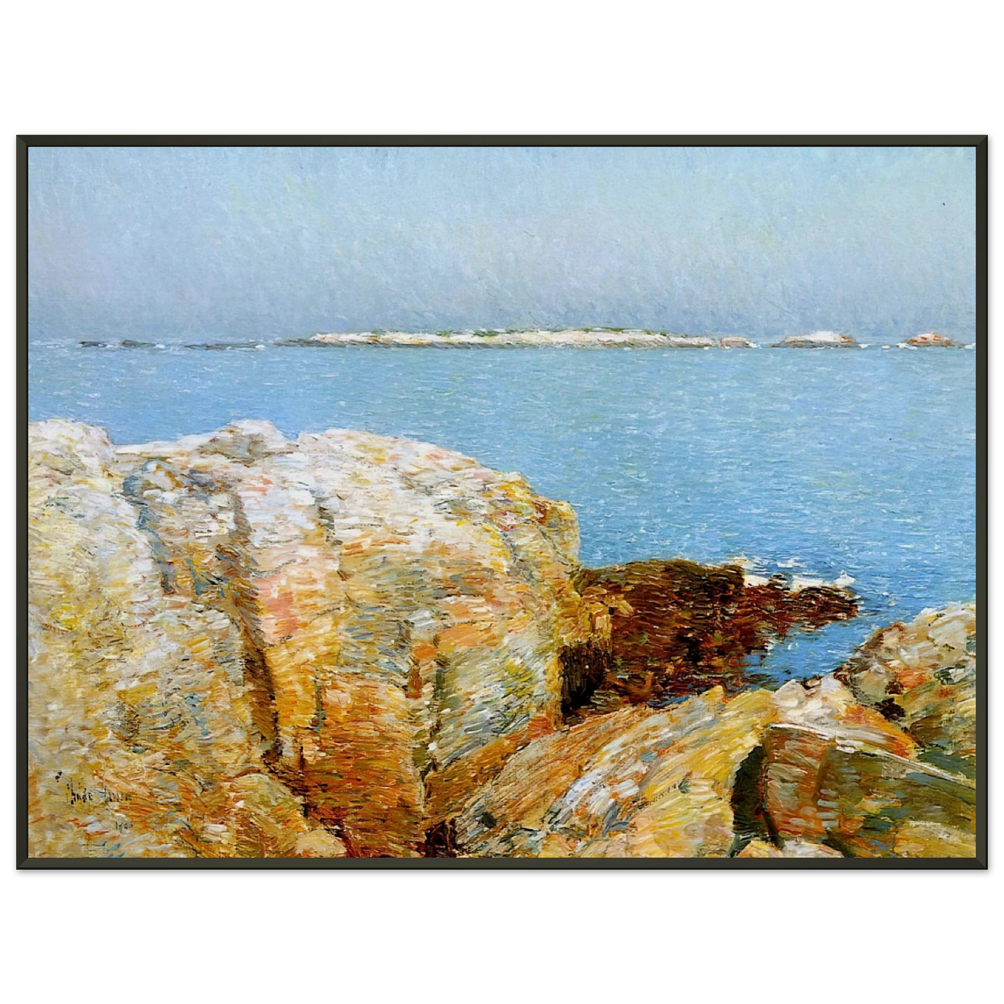 Childe Hassam  Duck Island Framed Art Print  - Aluminum Frame - 40x50 cm / 16x20 inches