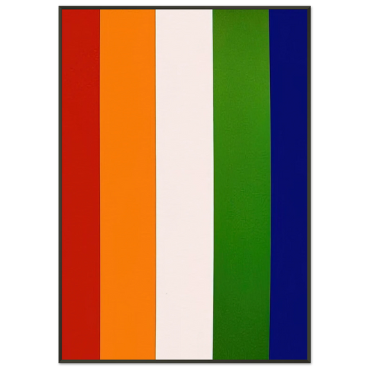 Ellsworth Kelly  Red Orange White Green Blue Framed Art Print  - Aluminum Frame - 21x29.7 cm / 8x12"
