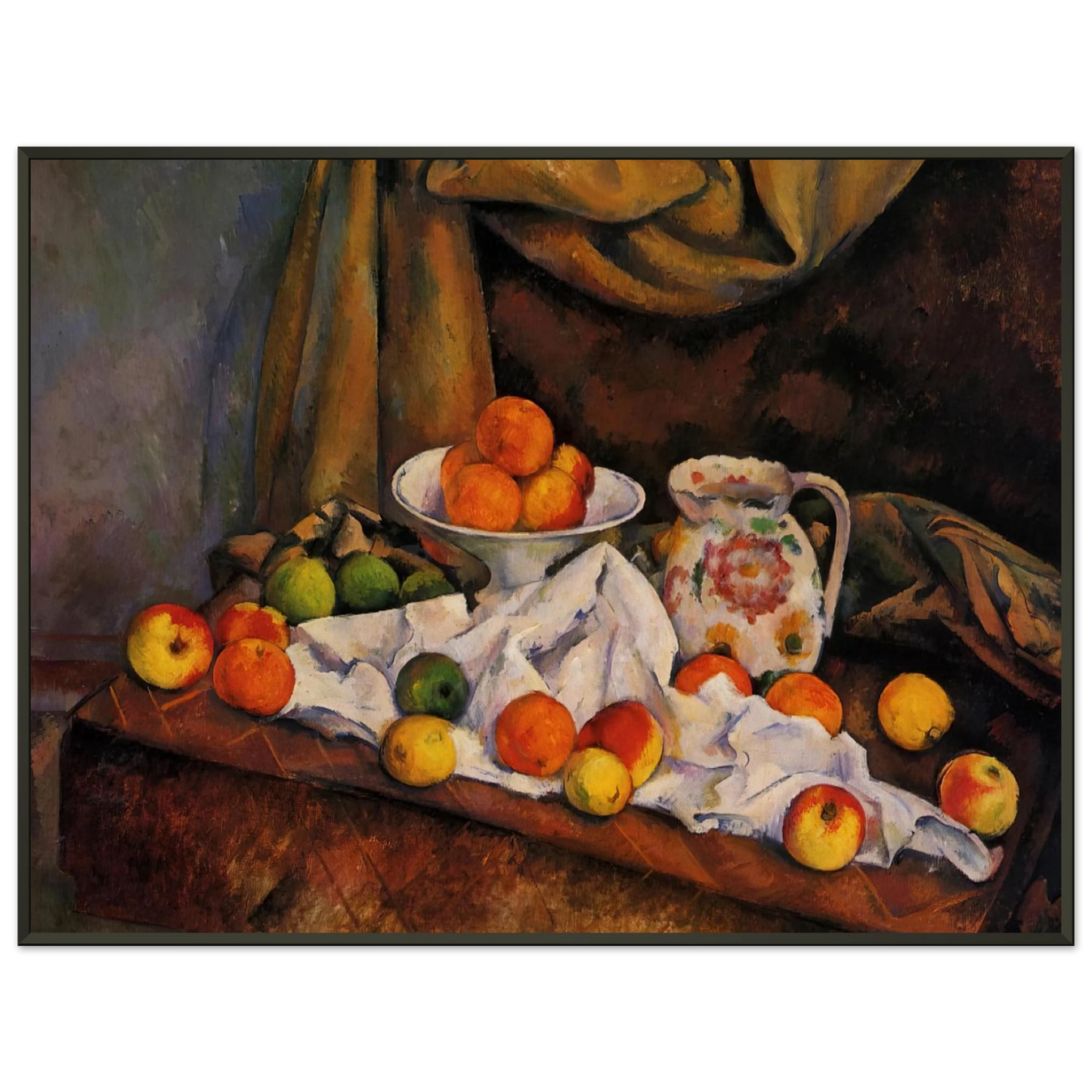 Paul Cezanne  Fruit Bowl Pitcher and Fruit Framed Art Print  - Aluminum Frame - 60x80 cm / 24x32 inches