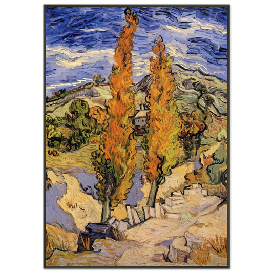 Vincent van Gogh  Two Poplars on a Hill Framed Art Print  - Aluminum Frame - 21x29.7 cm / 8x12"